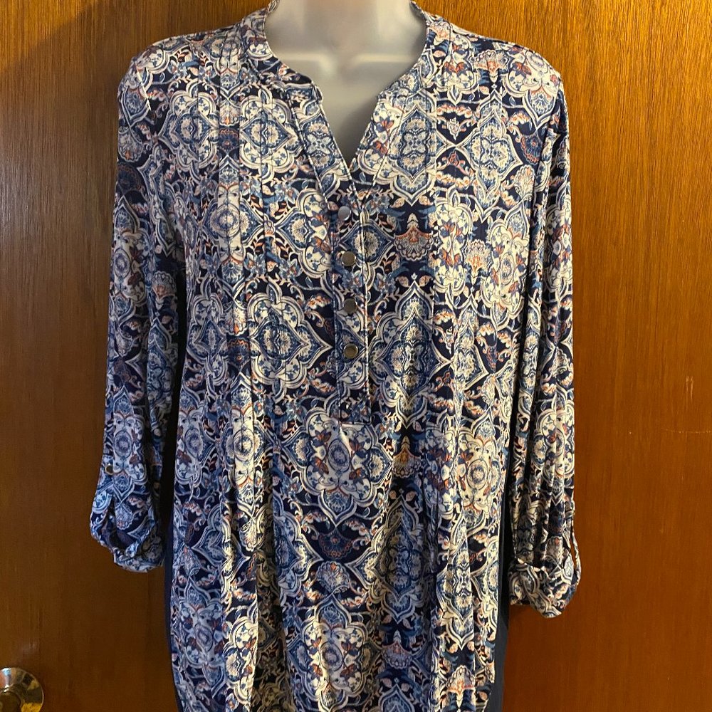 3/4 Length casual popover blouse